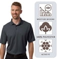 thumbnail image 4 of CORE365 Men's Nova Performance Pique Polo T-Shirt, 100% Polyester Casual Plain Polo Shirt (White, M), 4 of 6