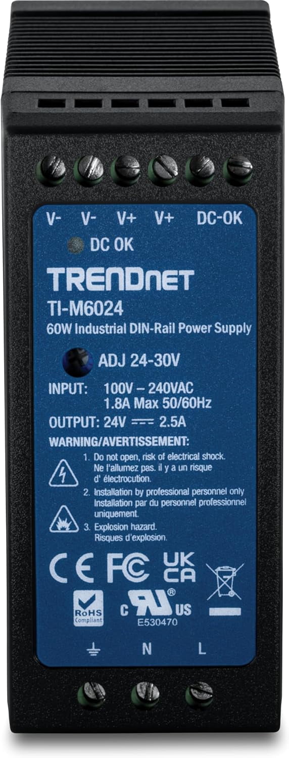 TRENDnet TI-M6024 60W Industrial DIN-Rail Power Supply