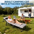 thumbnail image 3 of Camping Cots for Adults, Camping Bed with Thick Removable Mattress, Folding Cot Easy Setup & Space-Saving, 400LBS Heavy Duty for Camping, Travel, Office, Guest, 190cm74.8, 3 of 7