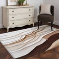 thumbnail image 3 of 3'x5' Area Rugs, Brown Beige Ombre Indoor Outdoor Area Rug for Living Room Bedroom, Modern Moire Abstract Washable Bathroom Rugs Kitchen Floor Carpet Mats Home Decor Aesthetic, 3 of 8