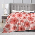 thumbnail image 5 of XMXY Fleece Throw Blanket for Couch, Flowers Pink Floral Lightweight Plush Fuzzy Cozy Soft Bed Blankets and Throws for Sofa, 60"x50" inches, 5 of 8