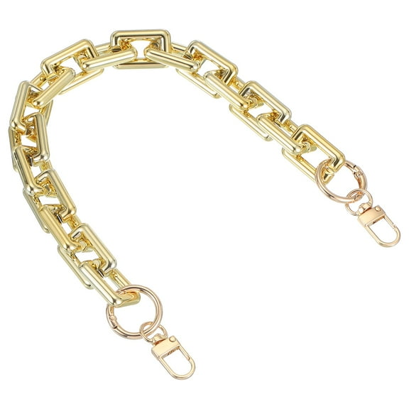 Uxcell Purse Chain Strap, 15.7 Inch Acrylic Handbag Chain Straps, Clutches Strap Extender Replacement with Metal Buckles for Crossbody Shoulder Bag Decoration, Gold