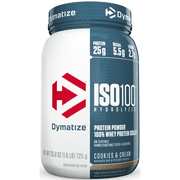 Dymatize ISO 100 Hydrolyzed 100% Whey Protein Isolate Powder, Cookies & Cream, 25g Protein, 1.6 Lb, 25.6 Oz