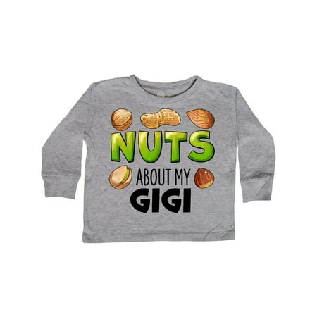 

Inktastic Nuts About My Gigi Peanut Almond Pistachio Gift Toddler Boy or Toddler Girl Long Sleeve T-Shirt