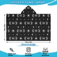 thumbnail image 2 of Black Moon Eye Pattern Hooded Bath Towel，60"x35" for Ages 3 To 12 Kids, Quick Dry Lightweight Soft Microfiber Hood Beach Towel Cover Up for Kids, 2 of 7