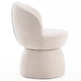 thumbnail image 4 of YOUNIKE Upholstered Armless Accent Chair, Swivel Vanity Stool With Wingback, Boucle Fabric Make-up Chair, Beige Coffee, 4 of 16
