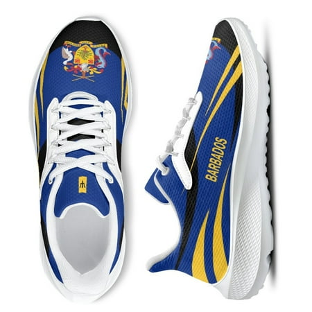 Barbados Flag Blue Lightweight Sneakers Women s Lace-up Flats Summer Brand Sneakers Walking Shoes Zapatos Planos