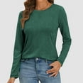 thumbnail image 7 of Vibrex Long Sleeve Shirts for Women Casual Soft Crewneck Basic Tee Tops Fall Outfit Clothes Women's Solid Color Round Neck Long Sleeved Layered Sleeve Top Base Shirt Top, 7 of 7