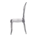 thumbnail image 6 of 22 Inch Side Dining Chair, Clear Smoke Finish, Classic Curved Backrest, 6 of 6