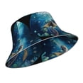 thumbnail image 2 of Disketp Watercolor Turtle4 Print Reflective Bucket Hat Beach Hat Summer Travel Sun Hats Fisherman Cap, 2 of 8