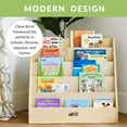 thumbnail image 4 of ECR4Kids Birch Streamline Book Display Stand, Kids Wooden Book Rack, Forward Facing Bookshelf, 4 of 6