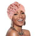 thumbnail image 2 of Audhol Womens Hats Fashion Women Cancer Head Hat Cap Ethnic Bohemian Floral Hair Cover Wrap Turban Headwear Turban Cap for Ladies Silk Bonnet B One Size, 2 of 4