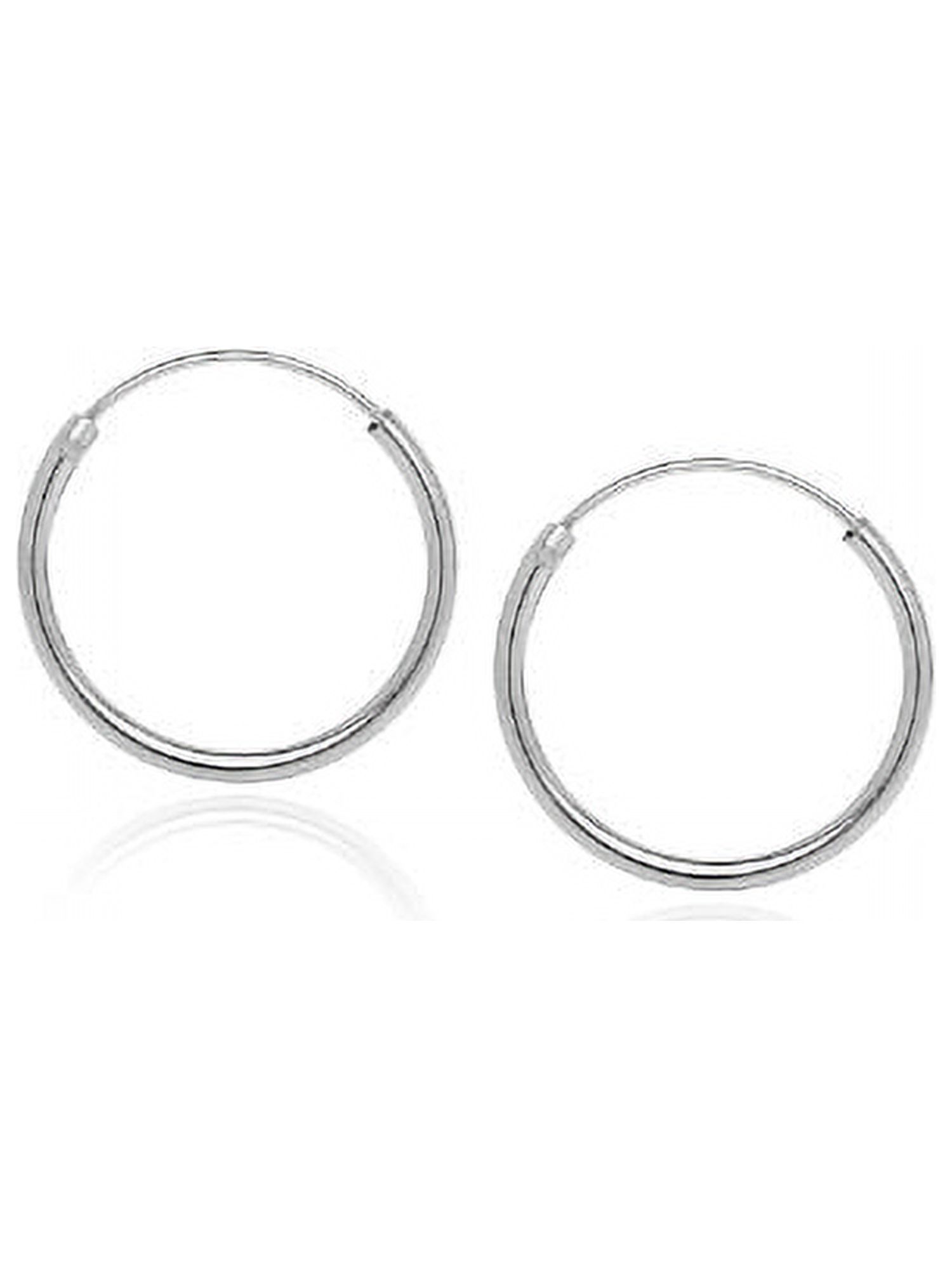 Silverspeck 10mm Gold Flash Sterling Silver Ball Bead Endless Hoop Earrings – Thin Round