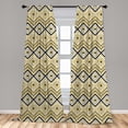 thumbnail image 5 of Ambesonne Ethnic Curtains, Chevron Waves Tribal, Pair of 28"x63", Yellow Black and White, 5 of 5