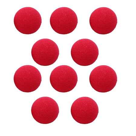 

NUOLUX 10Pcs Decorative Clown Nose Lovely Red Sponge Balls Party Cosplay Nose Props