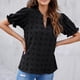 thumbnail image 4 of Blusas Con Pompones ANGGREK Camisa de Manga Corta Abullonada de Gasa Casual Verano Negro S, 4 of 6