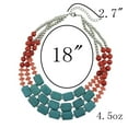 thumbnail image 3 of Bocar Boho Statement 3 Strand Faux Turquoise Colorful Chunky Beaded Collar Necklace for Women Gifts, 21in, Beige, 3 of 3