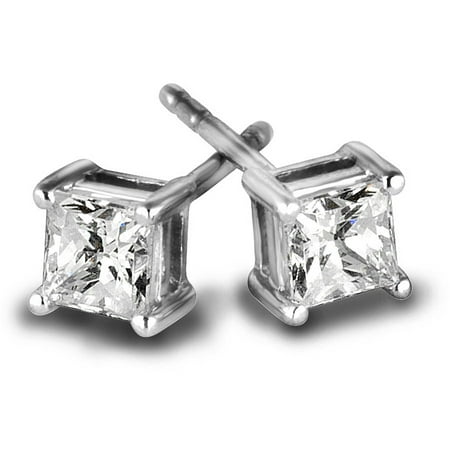 3/4 Carat T.W. Princess Diamond 10kt White Gold Stud Earrings