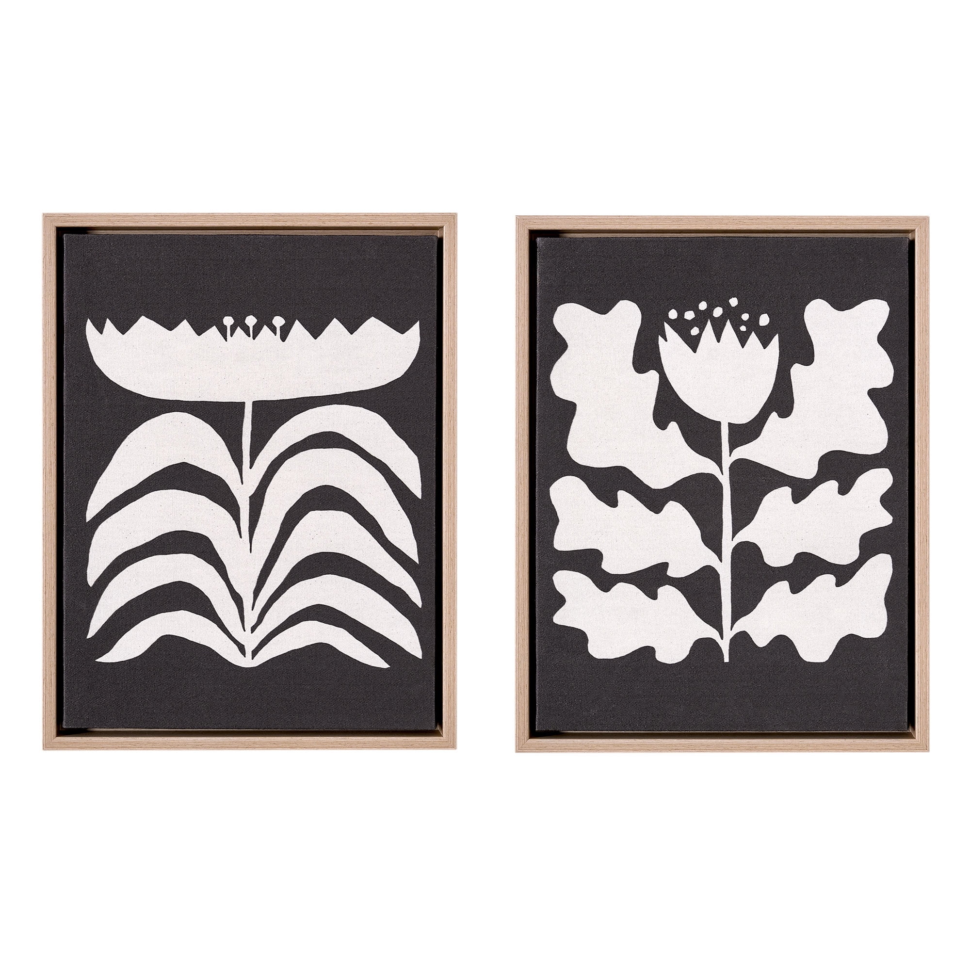 Beautiful Framed Graphic Flower Wall Decor, Set of 2 by Drew Barrymore 13.5" X 17.5"