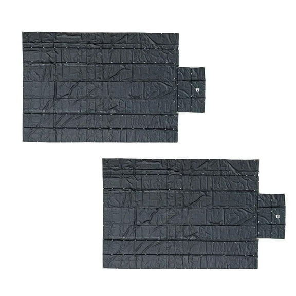 2 Pk 16' x 27'  Flatbed Tarps Heavy Duty 18oz Steel Tarp with Flap - Black