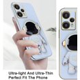 thumbnail image 3 of Compatible with Poco F5 Case for Women Men, Ultra Soft Xiaomi Poco F5 Phone Case with Stand Silicone TPU Plating Cute Astronaut Pattern Cases Cover (Blue), 3 of 13
