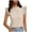 Beige, variant on T Shirts for Women Crewneck Ruffle Tee with Short Sleeves Womens Summer Casual Tunic Tops