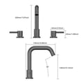 thumbnail image 5 of Kojooin Two Handles Widespread 8 inch Bathroom Faucet,Split Lavatory Sink Faucet,Pop Up Drain,cUPC Supply Line,360°Swivel Spout, 5 of 5