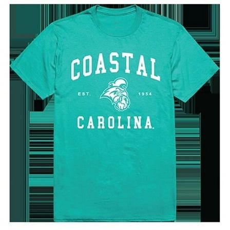 W Republic Apparel 526-116-TEA-02 Coastal Carolina University Seal Tee Shirt for Men - Teal, Medium