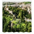 thumbnail image 3 of Ambesonne European Shower Curtain, Famous Vatican Gardens, 69"Wx84"L, White Green Tan, 3 of 4