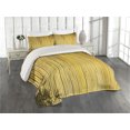 thumbnail image 2 of Ambesonne Forest Quilted Coverlet 3 Pcs, Simple Oriental Nature Leaf, King Size, Yellow Mustard, 2 of 4