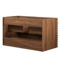 thumbnail image 5 of Vanity Cabinet (Sink not included), Walnut, Wood, Mid Century Hotel Bedroom Bathroom, Modern Contemporary HB33338, 5 of 9