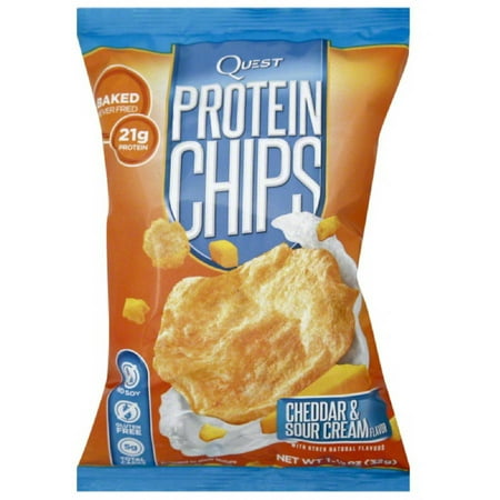 Quest Chips, 22 Grams of Protein, Cheddar & Sour Cream, 1.125 Oz, 6 Ct