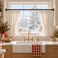 thumbnail image 5 of VEGCOO 32mm Tension Curtain Rod 51-168 Inch, Adjustable No Drill, Non-Slip Tension Rods for Windows, Bathrooms, Xmas Curtains and Holiday Decor.Black, 5 of 8