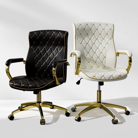 white black gold office chair product