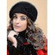 thumbnail image 1 of Gorro de azafata suave de lana estilo trilby francés con floresnegro, 1 of 5