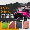 thumbnail image 6 of 24V Kids Ride on Car with Parents Control, 2 Seater Battery Powered Kids Electric Car with 2WD, Four Wheel Suspension, LED Light, Bluetooth and MP3 for Kids Aged 3+, Pink, 6 of 7