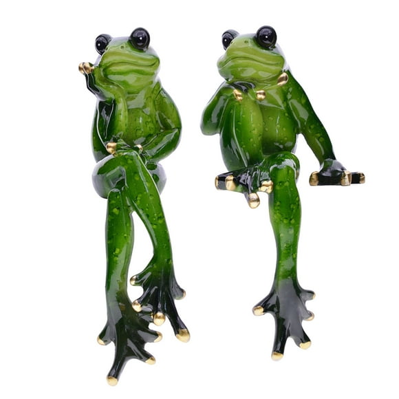 Ornement de Bureau - Figurines Miniatures 2 Pcs Statues en Résine Verte pour Maison Figurines d'Étagère Amusantes Idéal Pâques