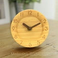 thumbnail image 4 of Reloj despertador creativo de madera maciza Reloj de mesa pequeño silencioso con aguja de madera de moda Reloj de registro, 4 of 6
