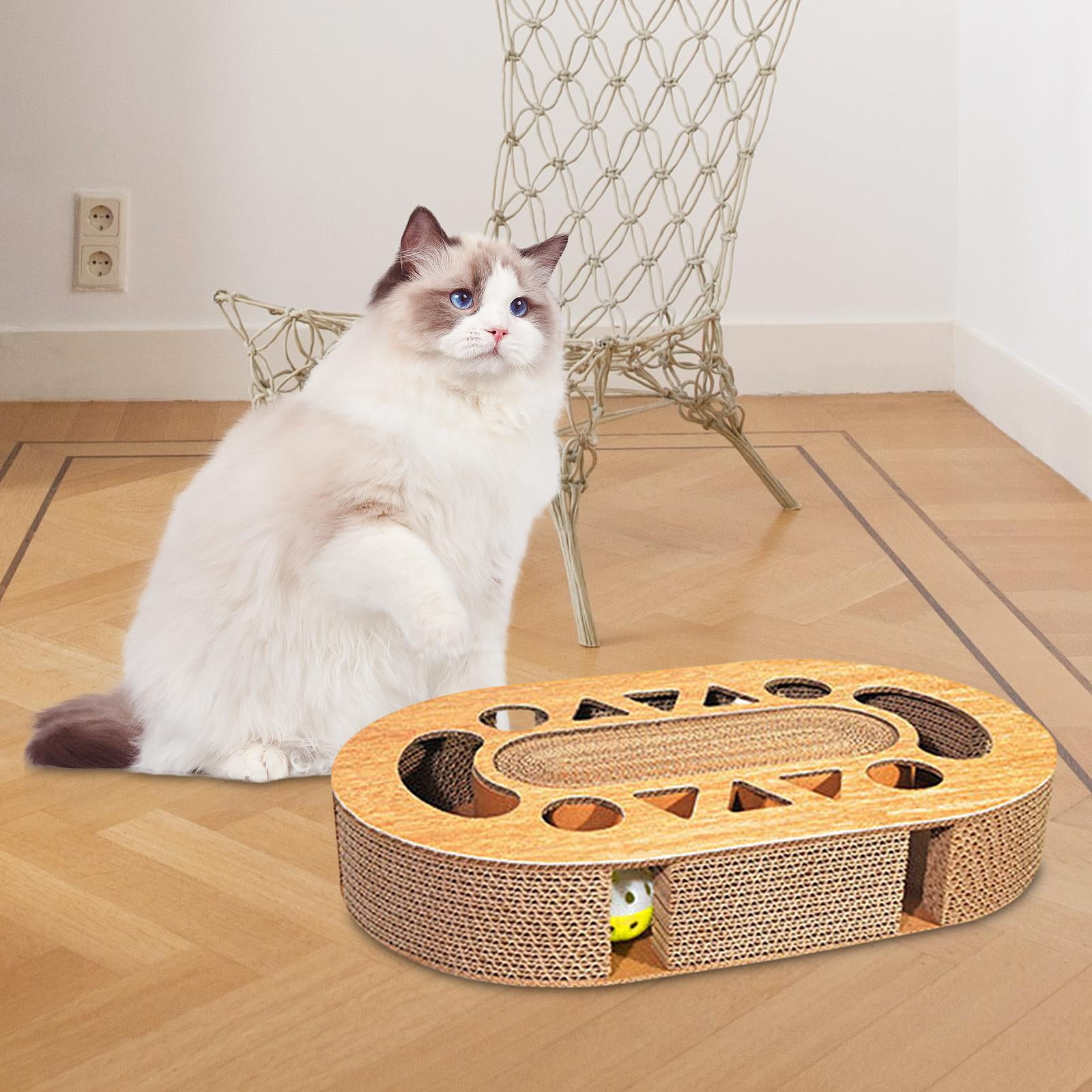 Cat Scratcher with Trackball Scratching Resistant Kitty Exercise Scratch Pad Oval
