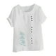 thumbnail image 4 of Túnica de Manga Corta Tops para las Mujeres Océano Pescado Impreso Blusa, Ropa Casual Ver Botón Arriba Camiseta, 4 of 4