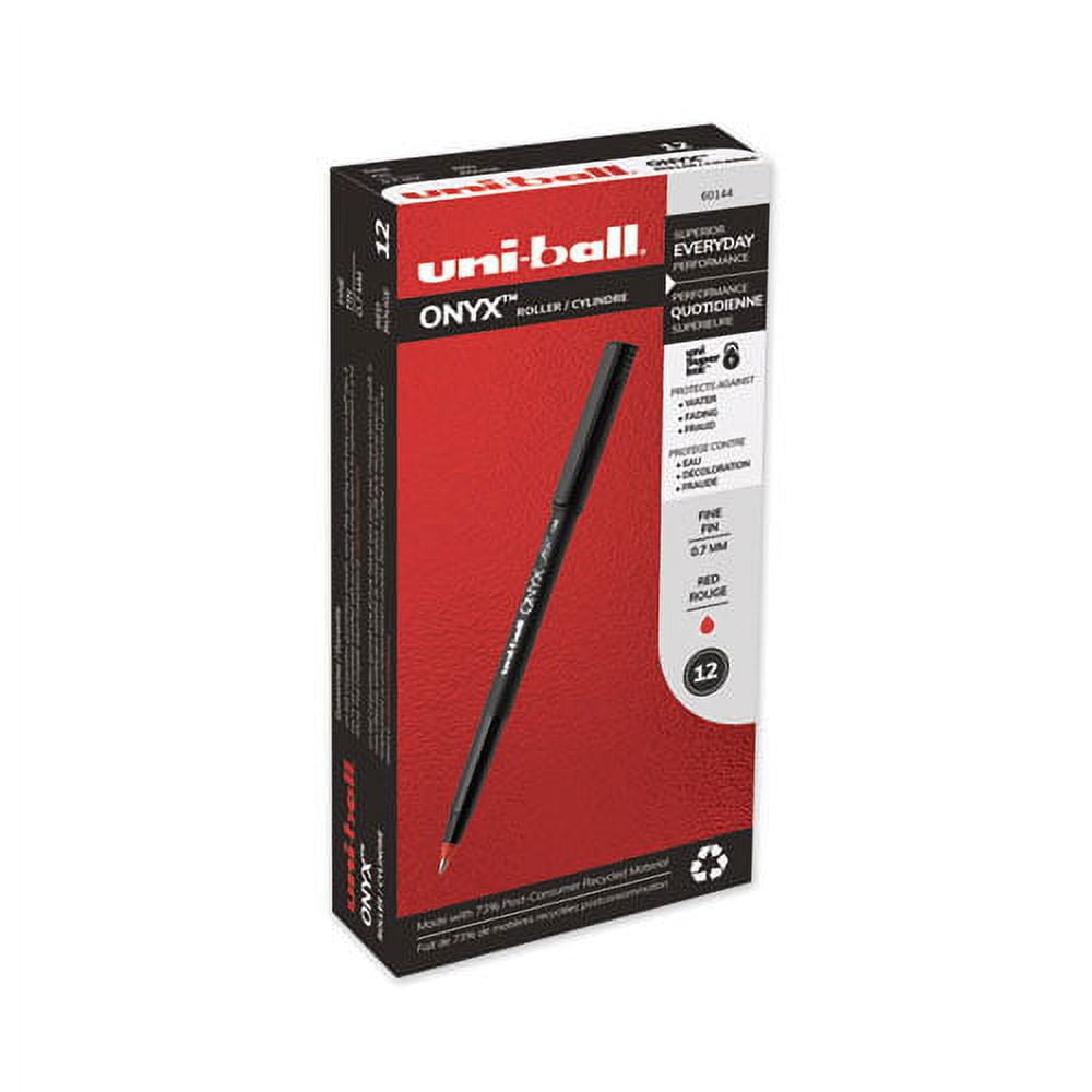 "Onyx Roller Ball Pen, Stick, Fine 0.7 Mm, Red Ink, Black Matte Barrel, Dozen | Bundle of 2 Dozen"
