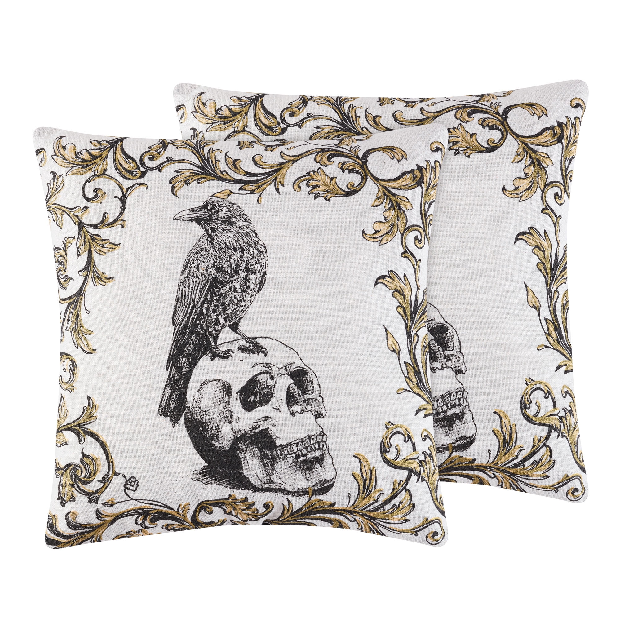 Halloween Nevermore Raven Throw Pillows, 2 Count, Way To Celebrate ...