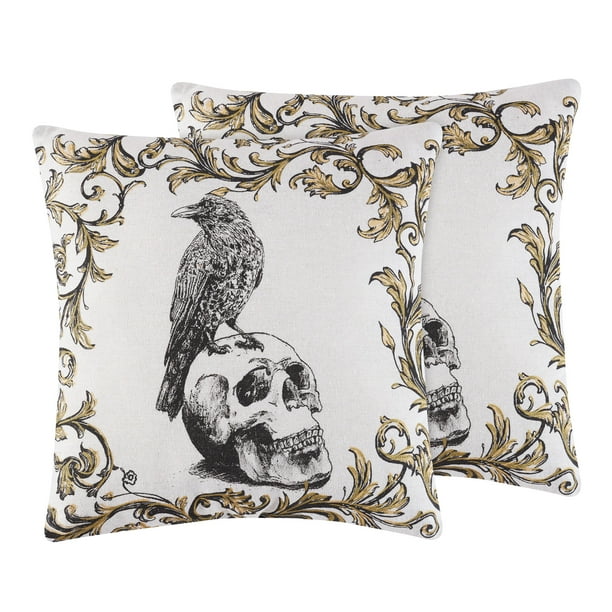 Way to Celebrate Nevermore Halloween Throw Pillows, 2 Count