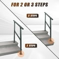 thumbnail image 6 of 3-Step Handrails for Outdoor Steps, HandRail Fit 2 or 3 Steps Outdoor Stair Railing Deck Handrail Black Wrought Iron Hand Rails Kit, 6 of 9
