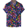 thumbnail image 5 of Nuevas camisetas de moda con estampado 3D de flores para mujer, camisetas casuales de verano de manga corta para hombre, ropa para hombre, camisetas de gran tamaño con solapa, 5 of 5