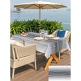 thumbnail image 5 of Outdoor Tablecloth with Umbrella Hole for Patio/Picnic/Party/Camping, White Gray Ombre Waterproof Table Cloth Rectangle Table Cover Washable, Modern Abstract Striped Polka Dots (60"x 84"), 5 of 8