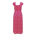 thumbnail image 2 of Ropa Playa Ocean Pacific para Mujer Maxivestido Cuello V Manga Olanes Flores Rojo Talla CH, 2 of 4