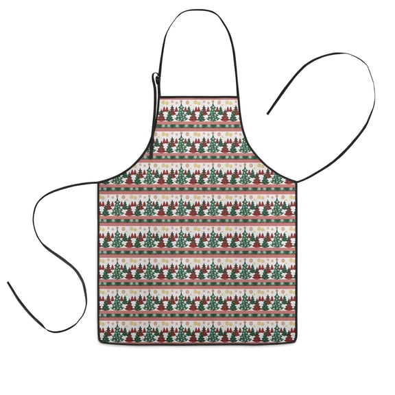 Multicolor Christmas Tree Pattern Kids Aprons for Girls and Boys,Adjustable Neck Strap Toddler Aprons for Kids Cooking Baking