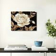 thumbnail image 5 of Fenyluxe Floral Wallpaper White Rose Gold Leaf Canvas Wall Art 20x16in, 5 of 6