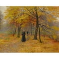thumbnail image 3 of Carl Carlsen 14x12 Black Modern Framed Museum Art Print Titled - A Forest Walk in Autumn (1892), 3 of 5